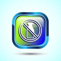 Lactose Free Icon Design Illustration, Healthy Food Concept, Glossy Square Button Design vector