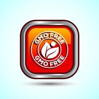 GMO Free Product Icon Design Illustration, Icon For Web and mobile application, Orange Color Square Button Design vector