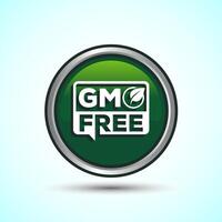 GMO Free Product Icon Design Illustration, Icon For Web and mobile application, Green Color Round Button Design vector