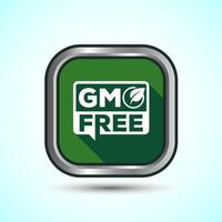 GMO Free Product Icon Design Illustration, Icon For Web and mobile application, Green Shadow Button Design vector