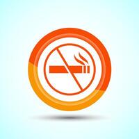 No Smoking Sign Icon Design Illustration, Icon For Apps and Websites, Orange Color Button Design vector