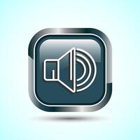 Volume Icon Design Illustration, Sound Icon For Apps and Websites, Gray Color Square Button Design vector