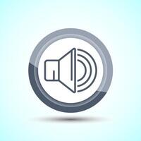 Volume Icon Design Illustration, Sound Icon For Apps and Websites, Gray Color Button Design vector