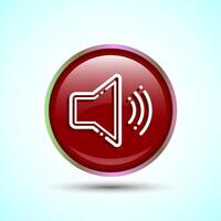 Volume Icon Design Illustration, Sound Icon For Apps and Websites, Red Color Round Button Design vector