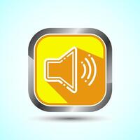Volume Icon Design Illustration, Sound Icon For Apps and Websites, Yellow Shadow Button Design vector