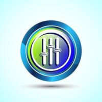 Volume Icon Design Illustration, Sound Icon For Apps and Websites, Glossy Round Button Design vector
