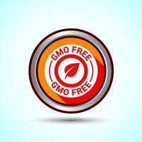GMO Free Product Icon Design Illustration, Icon For Web and mobile application, Orange Shadow Button Design vector