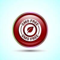 GMO Free Product Icon Design Illustration, Icon For Web and mobile application, Red Color Round Button Design vector