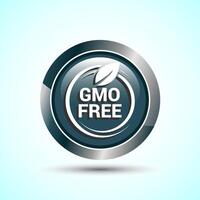 GMO Free Product Icon Design Illustration, Icon For Web and mobile application, Gray Color Round Button Design vector
