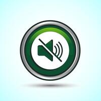 Volume Icon Design Illustration, Sound Icon For Apps and Websites, Green Color Round Button Design vector