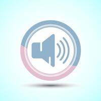 Volume Icon Design Illustration, Sound Icon For Apps and Websites, Pastel Color Button Design vector
