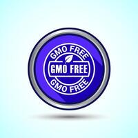 GMO Free Product Icon Design Illustration, Icon For Web and mobile application, Blue Shadow Button Design vector
