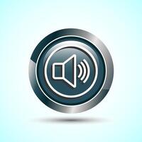 Volume Icon Design Illustration, Sound Icon For Apps and Websites, Gray Color Round Button Design vector