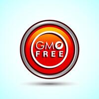 GMO Free Product Icon Design Illustration, Icon For Web and mobile application, Orange Color Round Button Design vector