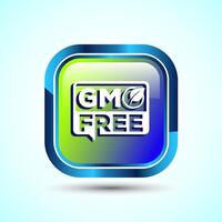 GMO Free Product Icon Design Illustration, Icon For Web and mobile application, Glossy Square Button Design vector