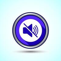 Volume Icon Design Illustration, Sound Icon For Apps and Websites, Blue Shadow Button Design vector