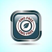 GMO Free Product Icon Design Illustration, Icon For Web and mobile application, Gray Color Square Button Design vector