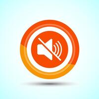 Volume Icon Design Illustration, Sound Icon For Apps and Websites, Orange Color Button Design vector
