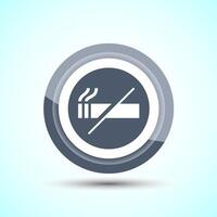 No Smoking Sign Icon Design Illustration, Icon For Apps and Websites, Gray Color Button Design vector