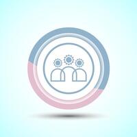 Teamwork Icon Design Illustration, Cooperation Icon For Apps and Websites, Pastel Color Button Design vector