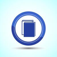 Book Icon Design Illustration, Book Icon For Apps and Websites, Blue Color Button Design vector
