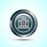Book Icon Design Illustration, Book Icon For Apps and Websites, Gray Color Round Button Design vector