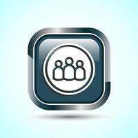 Teamwork Icon Design Illustration, Cooperation Icon For Apps and Websites, Gray Color Square Button Design vector