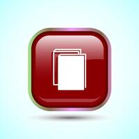 Book Icon Design Illustration, Book Icon For Apps and Websites, Red Color Square Button Design vector