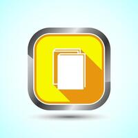 Book Icon Design Illustration, Book Icon For Apps and Websites, Yellow Shadow Button Design vector