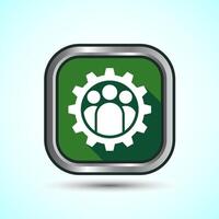 Teamwork Icon Design Illustration, Cooperation Icon For Apps and Websites, Green Shadow Button Design vector