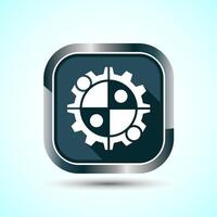 Teamwork Icon Design Illustration, Cooperation Icon For Apps and Websites, Gray Shadow Button Design vector