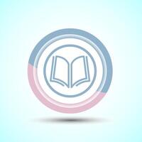 Book Icon Design Illustration, Book Icon For Apps and Websites, Pastel Color Button Design vector