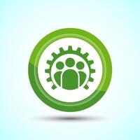 Teamwork Icon Design Illustration, Cooperation Icon For Apps and Websites, Green Color Button Design vector