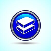 Book Icon Design Illustration, Book Icon For Apps and Websites, Blue Color Round Button Design vector