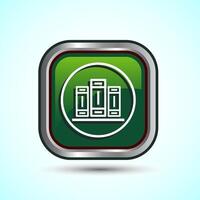Book Icon Design Illustration, Book Icon For Apps and Websites, Green Color Square Button Design vector