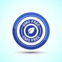 GMO Free Product Icon Design Illustration, Icon For Web and mobile application, Blue Color Button Design vector