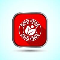 GMO Free Product Icon Design Illustration, Icon For Web and mobile application, Red Shadow Button Design vector