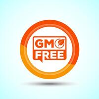 GMO Free Product Icon Design Illustration, Icon For Web and mobile application, Orange Color Button Design vector