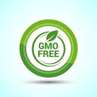 GMO Free Product Icon Design Illustration, Icon For Web and mobile application, Green Color Button Design vector