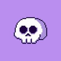 Pixel art Skull game asset design vector