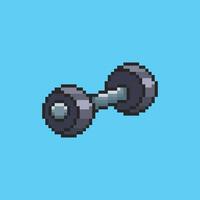 Pixel art dumbbell game asset design vector