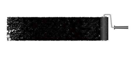 Abstract Black Grunge Texture Background With A Paint Roller. vector
