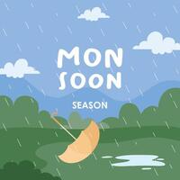 Flat design for monsoon season vector