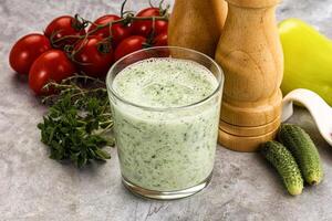 Fresh dietary detox cucumber smoothie photo