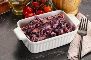 Coleslaw salad with cabbage and carrot photo