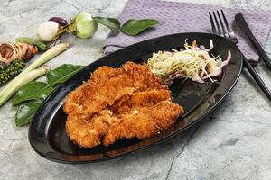 Tonkatsu fried cutlet with cabbage photo