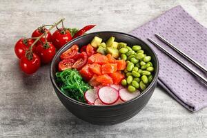 Hawaian cuisine - Poke with salmon photo