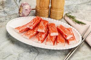 Crab meat stick surimi appetizer photo