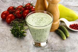 Fresh dietary detox cucumber smoothie photo