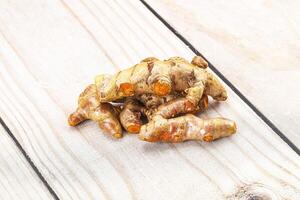 Fresh young Tumeric root heap photo